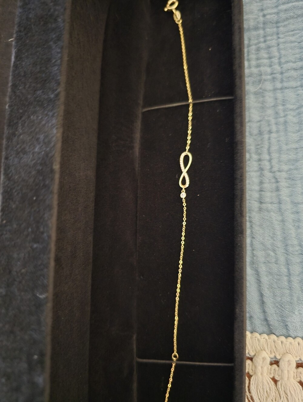10k Gold Infinity CZ Bracelet - Elegant Women's Jewelry Made In Italy
